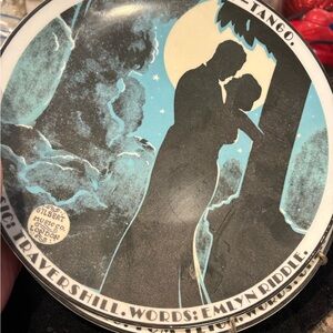 Vintage Decorative Plate with Silhouette Design